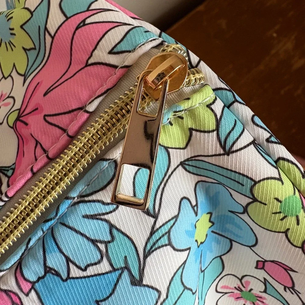 Blue Green Floral‎ Ruffle Duffel Bag Travel Carry On Weekender 18x10 Boutique